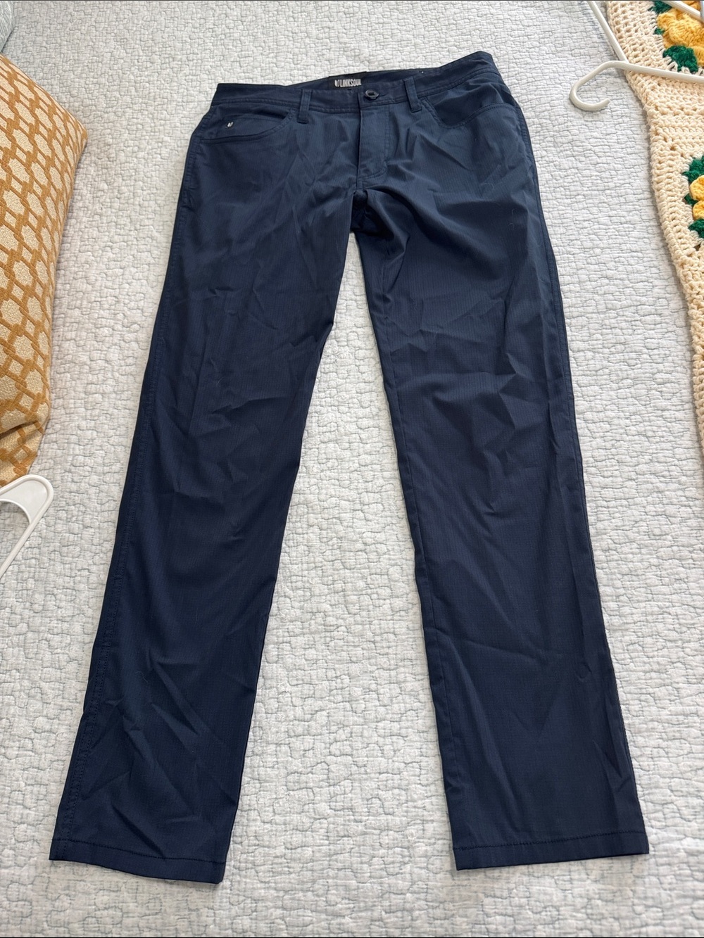 Linksoul Men's Dark Navy Slim Chinos